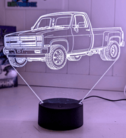 Chevy C10 1984 Dually 3D LED Night Light Custom Name Classic Truck Acrylic Lamp - KustomboxNight Lights & Ambient LightingKustomboxStandard Size - No Personalisation