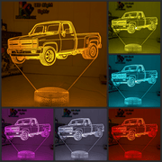 Chevy C10 1984 Dually 3D LED Night Light Custom Name Classic Truck Acrylic Lamp - KustomboxNight Lights & Ambient LightingKustomboxStandard Size - No Personalisation