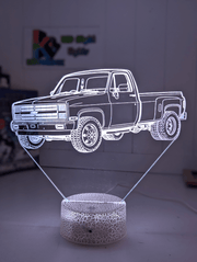 Chevy C10 1984 Dually 3D LED Night Light Custom Name Classic Truck Acrylic Lamp - KustomboxNight Lights & Ambient LightingKustomboxStandard Size - No Personalisation