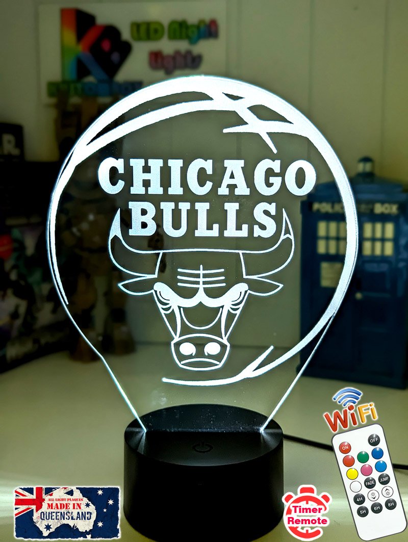 CHICAGO BULLS BASKETBALL Team 3D LED Night Light Lamp - KustomboxNight Lights & Ambient LightingKustomboxStandard Size