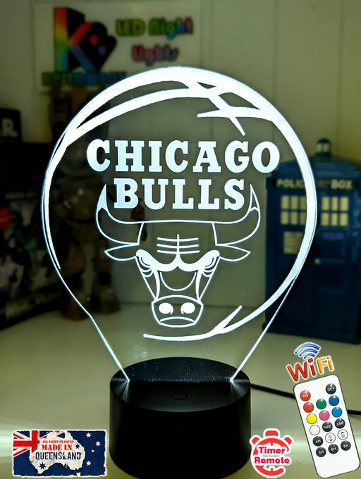 CHICAGO BULLS BASKETBALL Team 3D LED Night Light Lamp - KustomboxNight Lights & Ambient LightingKustomboxStandard Size