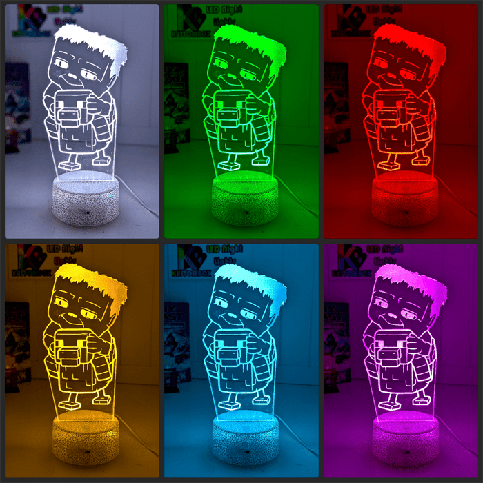 Chicken Jockey Minecraft Personalised 3D LED Night Light Lamp - KustomboxNight Lights & Ambient LightingKustomboxStandard Size