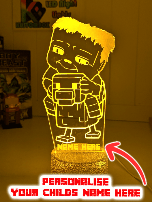 Chicken Jockey Minecraft Personalised 3D LED Night Light Lamp - KustomboxNight Lights & Ambient LightingKustomboxStandard Size