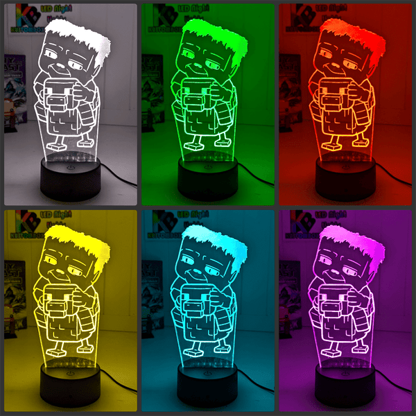 Chicken Jockey Minecraft Personalised 3D LED Night Light Lamp - KustomboxNight Lights & Ambient LightingKustomboxStandard Size