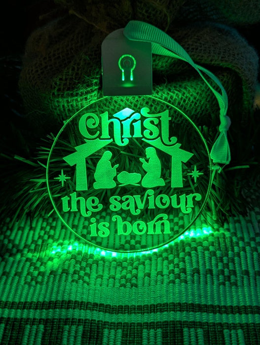Christ the Saviour is Born Christmas Bauble 3d LED Night Light Decoration - KustomboxNight Lights & Ambient LightingKustomboxBauble - Standard Size
