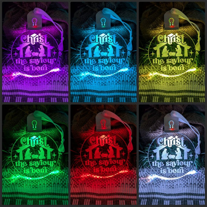 Christ the Saviour is Born Christmas Bauble 3d LED Night Light Decoration - KustomboxNight Lights & Ambient LightingKustomboxBauble - Standard Size