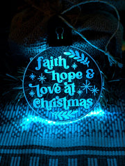 Christmas Faith Hope and Love Tree Bauble 3d LED Night Light Decoration - KustomboxNight Lights & Ambient LightingKustomboxBauble - Standard Size