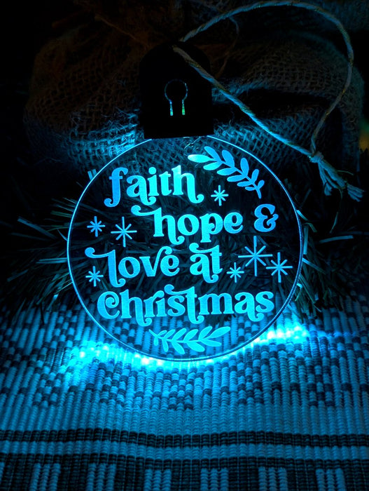 Christmas Faith Hope and Love Tree Bauble 3d LED Night Light Decoration - KustomboxNight Lights & Ambient LightingKustomboxBauble - Standard Size
