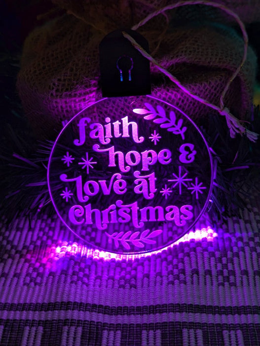 Christmas Faith Hope and Love Tree Bauble 3d LED Night Light Decoration - KustomboxNight Lights & Ambient LightingKustomboxBauble - Standard Size