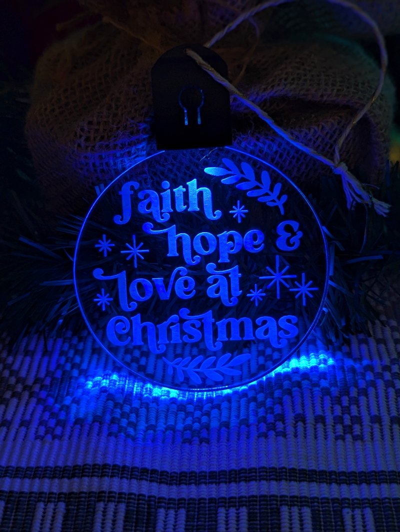 Christmas Faith Hope and Love Tree Bauble 3d LED Night Light Decoration - KustomboxNight Lights & Ambient LightingKustomboxBauble - Standard Size