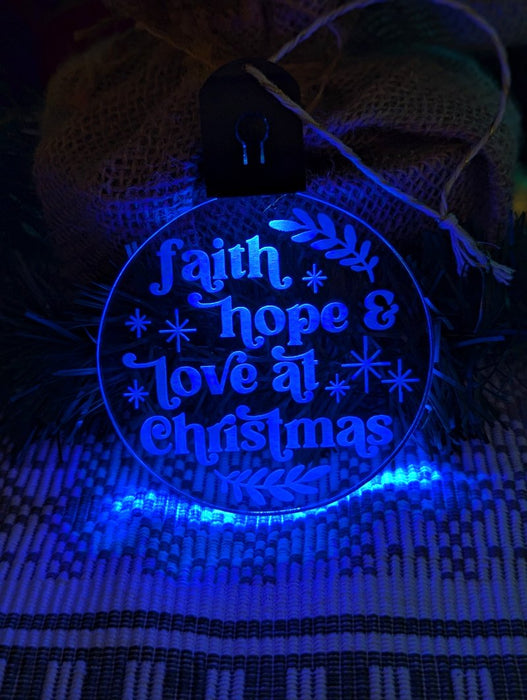 Christmas Faith Hope and Love Tree Bauble 3d LED Night Light Decoration - KustomboxNight Lights & Ambient LightingKustomboxBauble - Standard Size