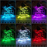Christmas Faith Hope and Love Tree Bauble 3d LED Night Light Decoration - KustomboxNight Lights & Ambient LightingKustomboxBauble - Standard Size