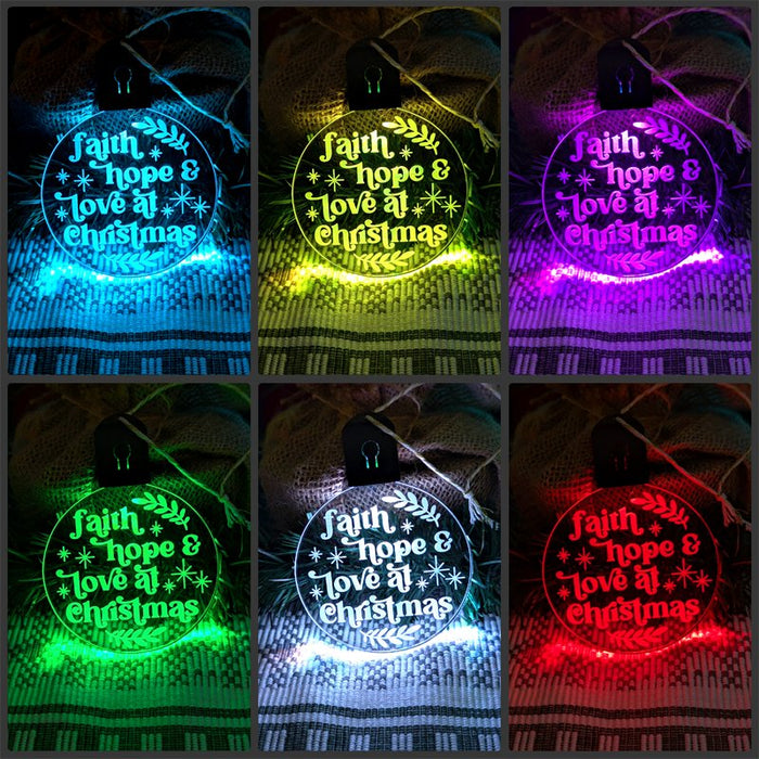 Christmas Faith Hope and Love Tree Bauble 3d LED Night Light Decoration - KustomboxNight Lights & Ambient LightingKustomboxBauble - Standard Size