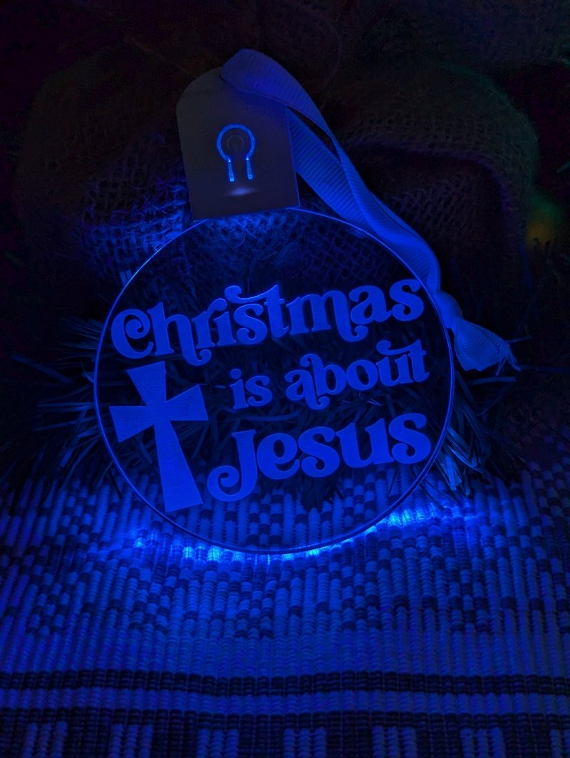Christmas is About Jesus Bauble 3d LED Night Light Decoration - KustomboxNight Lights & Ambient LightingKustomboxBauble - Standard Size