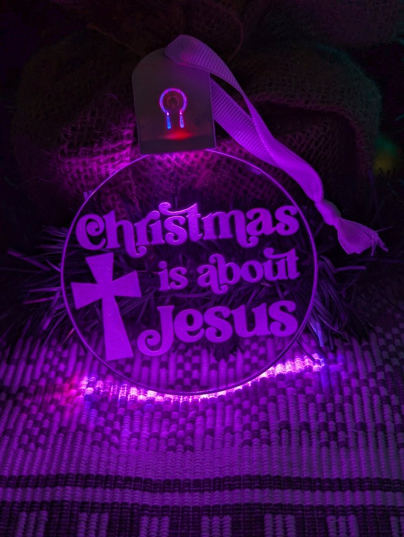Christmas is About Jesus Bauble 3d LED Night Light Decoration - KustomboxNight Lights & Ambient LightingKustomboxBauble - Standard Size