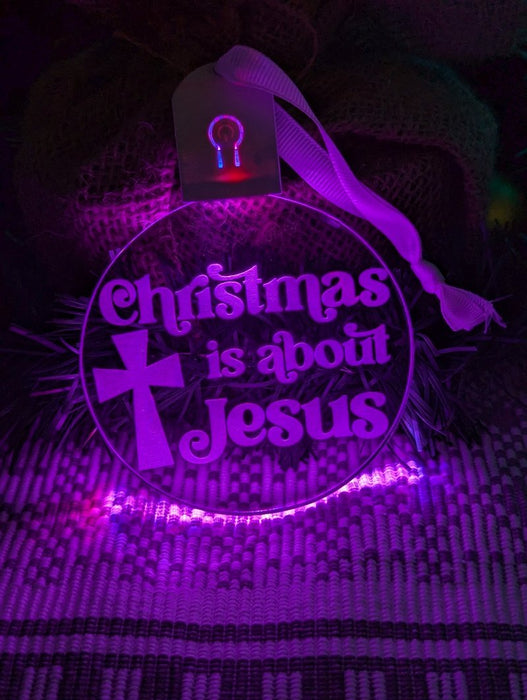 Christmas is About Jesus Bauble 3d LED Night Light Decoration - KustomboxNight Lights & Ambient LightingKustomboxBauble - Standard Size