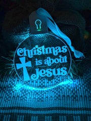 Christmas is About Jesus Bauble 3d LED Night Light Decoration - KustomboxNight Lights & Ambient LightingKustomboxBauble - Standard Size