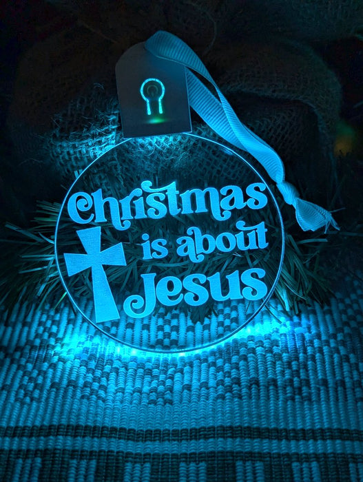 Christmas is About Jesus Bauble 3d LED Night Light Decoration - KustomboxNight Lights & Ambient LightingKustomboxBauble - Standard Size