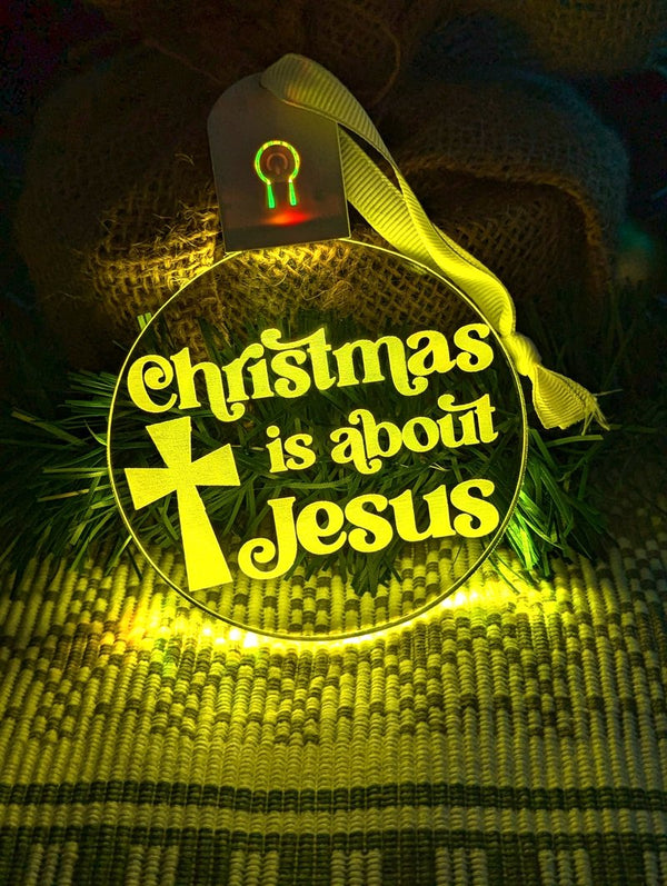 Christmas is About Jesus Bauble 3d LED Night Light Decoration - KustomboxNight Lights & Ambient LightingKustomboxBauble - Standard Size