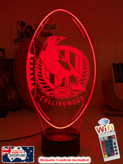 Collingwood Magpies 3D LED night lamp in gift box – perfect personalised AFL fan gift.