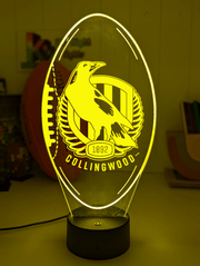 Collingwood Magpies 3D LED ball light – AFL team décor for man caves, bars or fan spaces.