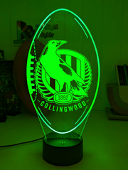 Collingwood Magpies 3D LED ball night light – 16-colour remote lamp for kids, bar or mancave.