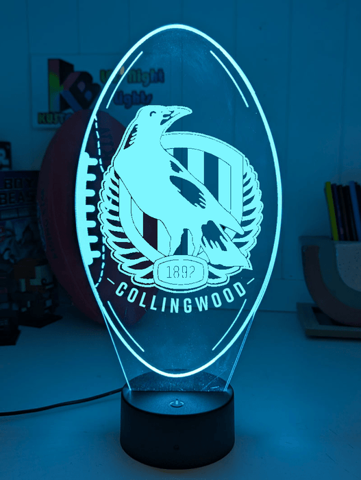 Collingwood Magpie Australian Football Club 3D LED Night Light Lamp - KustomboxNight Lights & Ambient LightingKustomboxStandard Size