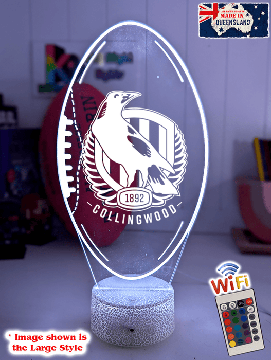 Collingwood Magpie Australian Football Club 3D LED Night Light Lamp - KustomboxNight Lights & Ambient LightingKustomboxStandard Size