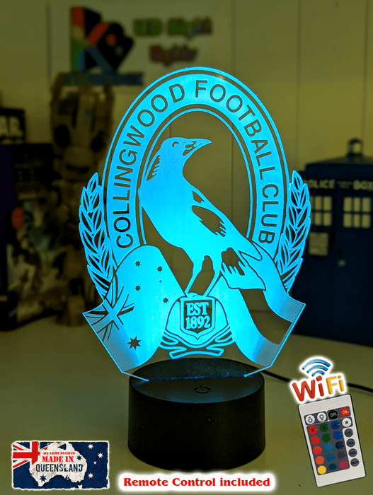 COLLINGWOOD MAGPIES Australian Football Club 3D LED Night Light - KustomboxNight Lights & Ambient LightingKustomboxStandard Size
