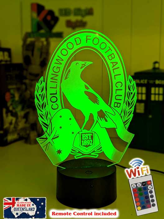 COLLINGWOOD MAGPIES Australian Football Club 3D LED Night Light - KustomboxNight Lights & Ambient LightingKustomboxStandard Size