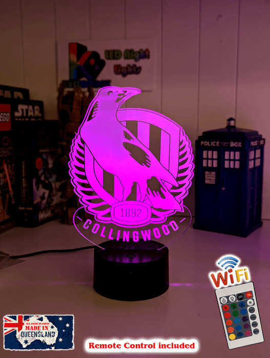 Collingwood Magpies Australian Football Club 3D LED Night Sports Light - KustomboxNight Lights & Ambient LightingKustomboxStandard Size