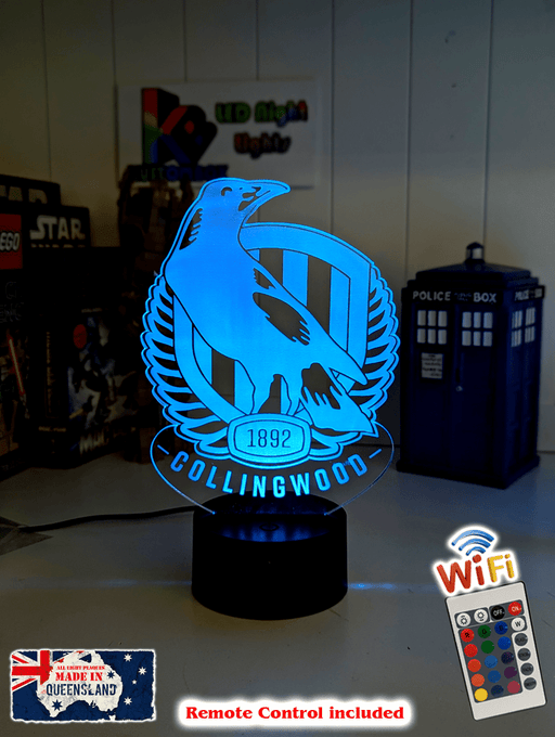 Collingwood Magpies Australian Football Club 3D LED Night Sports Light - KustomboxNight Lights & Ambient LightingKustomboxStandard Size