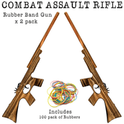 Combat Assault Rifle Style Wooden Rubber Band Guns Classic Wooden Toy Fun - KustomboxToys & GamesKustomboxCombat Rifle x 1