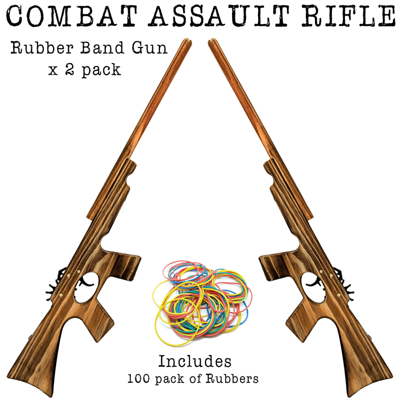 Combat Assault Rifle Style Wooden Rubber Band Guns Classic Wooden Toy Fun - KustomboxToys & GamesKustomboxCombat Rifle x 1