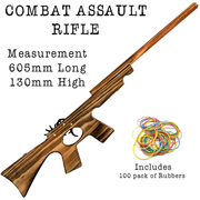 Combat Assault Rifle Style Wooden Rubber Band Guns Classic Wooden Toy Fun - KustomboxToys & GamesKustomboxCombat Rifle x 1