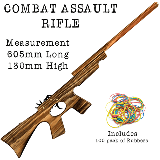 Combat Assault Rifle Style Wooden Rubber Band Guns Classic Wooden Toy Fun - KustomboxToys & GamesKustomboxCombat Rifle x 1