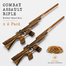 Combat Rifle Wooden Rubber Band Toy Classic Timber Toy Gun - KustomboxToys & GamesKustombox2 x Combat Rifle