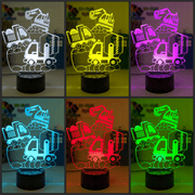 Construction Escavator & Trucks 3D LED Night Light Lamp - KustomboxNight Lights & Ambient LightingKustomboxStandard Size No Name