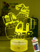 Construction Escavator & Trucks 3D LED Night Light Lamp - KustomboxNight Lights & Ambient LightingKustomboxStandard Size No Name