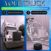 Personalised truck or car themed custom image made to order with individual name, ideal for birthdays or special occasions