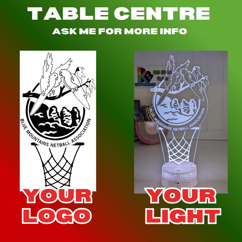 Custom personalised artwork displaying a classic Netball logo design with name text, perfect for netball or sports clubs trophies or awards nights 