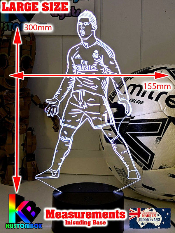 Cristiano Ronaldo Portuguese Footballer Player 3D LED Night Light - KustomboxNight Lights & Ambient LightingKustomboxStandard LightWhite Crack Base