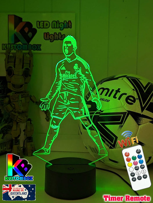 Cristiano Ronaldo Portuguese Footballer Player 3D LED Night Light - KustomboxNight Lights & Ambient LightingKustomboxStandard LightWhite Crack Base