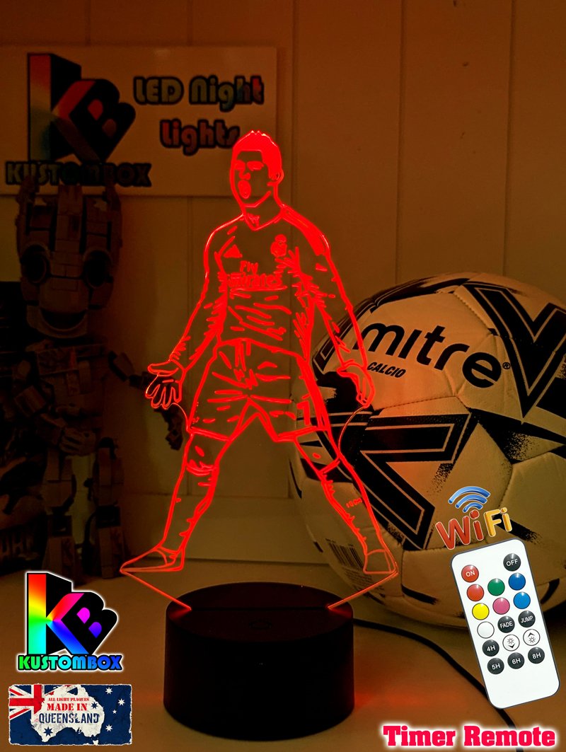 Cristiano Ronaldo Portuguese Footballer Player 3D LED Night Light - KustomboxNight Lights & Ambient LightingKustomboxStandard LightWhite Crack Base