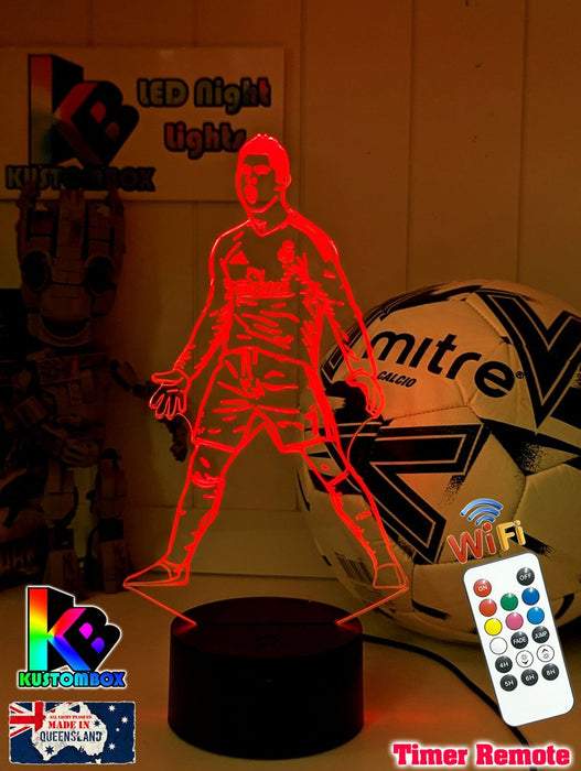 Cristiano Ronaldo Portuguese Footballer Player 3D LED Night Light - KustomboxNight Lights & Ambient LightingKustomboxStandard LightWhite Crack Base