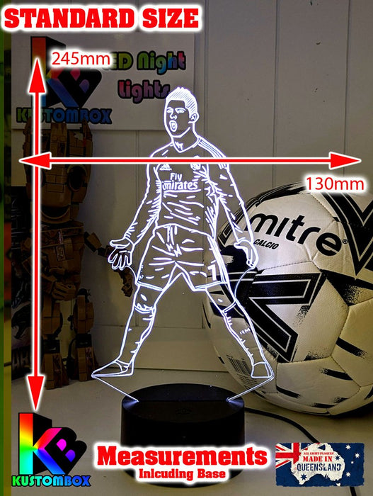 Cristiano Ronaldo Portuguese Footballer Player 3D LED Night Light - KustomboxNight Lights & Ambient LightingKustomboxStandard LightWhite Crack Base