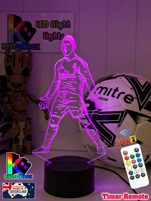 Cristiano Ronaldo Portuguese Footballer Player 3D LED Night Light - KustomboxNight Lights & Ambient LightingKustomboxStandard LightWhite Crack Base