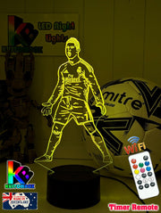 Cristiano Ronaldo Portuguese Footballer Player 3D LED Night Light - KustomboxNight Lights & Ambient LightingKustomboxStandard LightWhite Crack Base