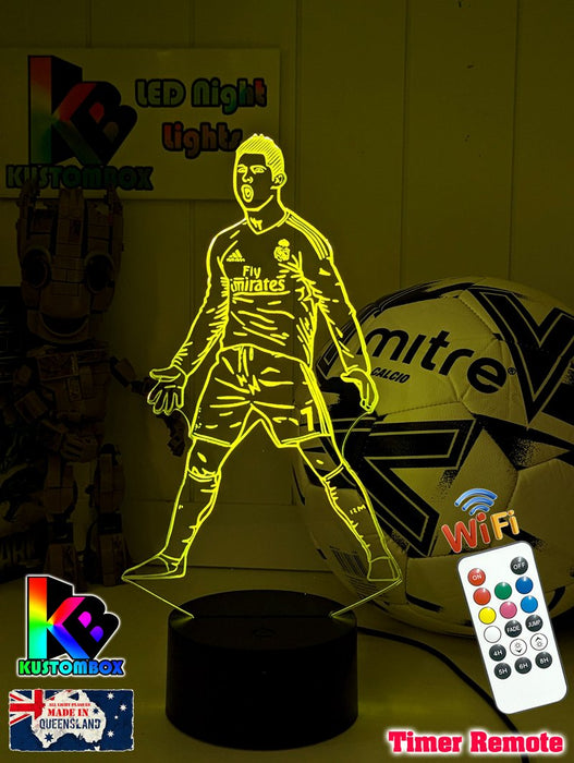 Cristiano Ronaldo Portuguese Footballer Player 3D LED Night Light - KustomboxNight Lights & Ambient LightingKustomboxStandard LightWhite Crack Base