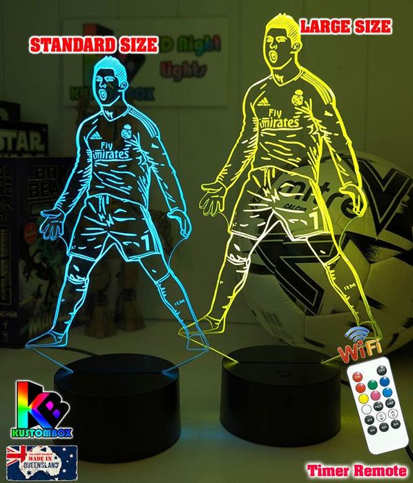 Cristiano Ronaldo Portuguese Footballer Player 3D LED Night Light - KustomboxNight Lights & Ambient LightingKustomboxStandard LightWhite Crack Base
